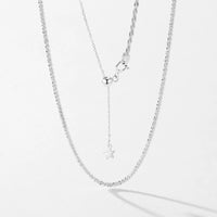Sterling Silver Adjustable Cubic Zirconia Star Necklace