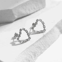 Sterling Silver Classic Hearts Lock Hoop Earrings