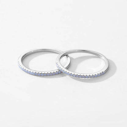 Sterling Silver Opal Half Eternity Ring