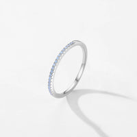 Sterling Silver Blue & Pink Opal Half Eternity Ring