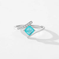 Sterling Silver Square Paraiba Tourmaline Ring