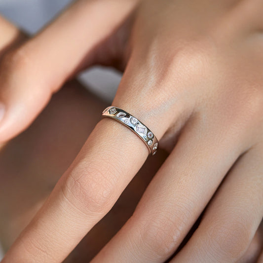 Sterling Silver Geometric Ring