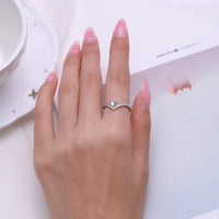 Sterling Silver Heart Moonstone Ring