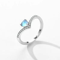 Sterling Silver Heart Moonstone Ring