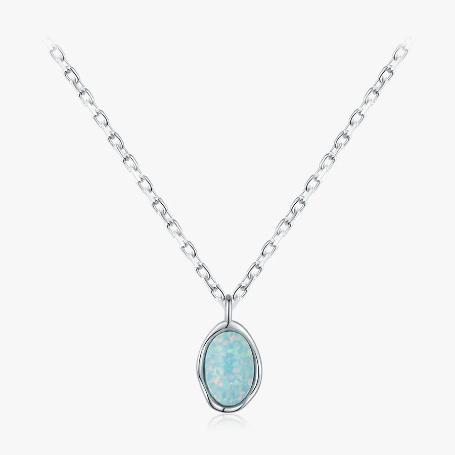 Vintage Irregular Wave Opal Necklace