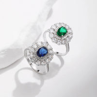 Sparkling Oval Ring in Sterling Silver