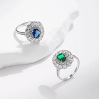 Sparkling Oval Ring in Sterling Silver