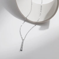 Minimalist Lab Diamond Pendant Necklace in Sterling Silver