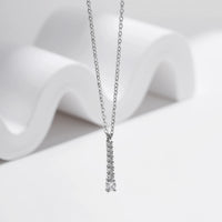 Minimalist Lab Diamond Pendant Necklace in Sterling Silver