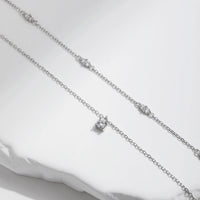 Moissanite D Color Double Layer Necklace in Sterling Silver