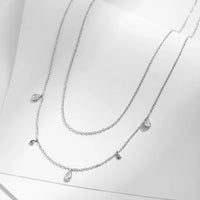 Sterling Silver Moissanite Double Layer Necklace