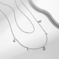 Sterling Silver Moissanite Double Layer Necklace