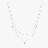 Sterling Silver Moissanite Double Layer Necklace