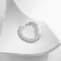 Sterling Silver Natural Baroque Pearl Adjustable Ring