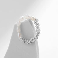Sterling Silver Natural Baroque Pearl Adjustable Ring