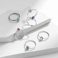 Sterling Silver Elegant Oval Cubic Zirconia Ring