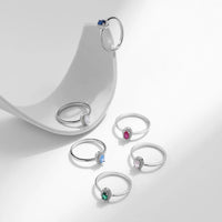Sterling Silver Elegant Oval Cubic Zirconia Ring