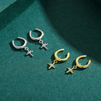 Sterling Silver Simple Cross Clip Earrings