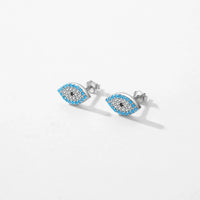 Sterling Silver Turquoise Evil Eye Stud Earrings
