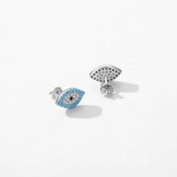 Sterling Silver Turquoise Evil Eye Stud Earrings