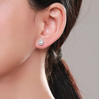 Sterling Silver Pear Stud Earrings