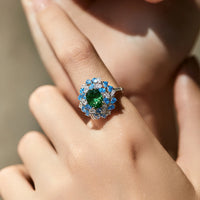 Sterling Silver Vintage Flower Cocktail Ring