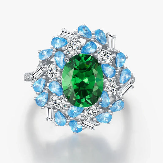 Sterling Silver Vintage Flower Cocktail Ring