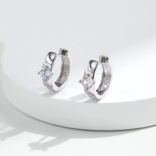 Sterling Silver Engagement Hoop Earrings
