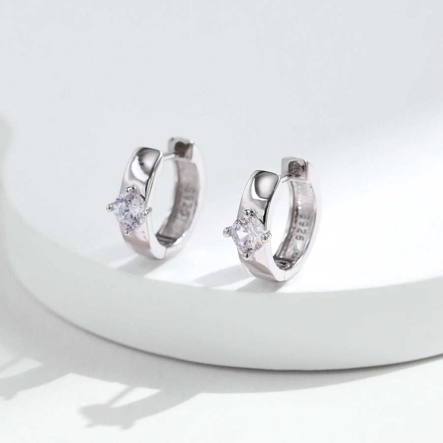 Sterling Silver Engagement Hoop Earrings
