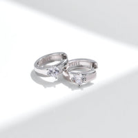 Sterling Silver Engagement Hoop Earrings