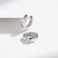 Sterling Silver Engagement Hoop Earrings