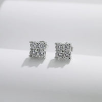 D Color Moissanite Sterling Silver Stud Earrings