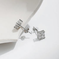 D Color Moissanite Sterling Silver Stud Earrings