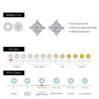 D Color Moissanite Sterling Silver Stud Earrings