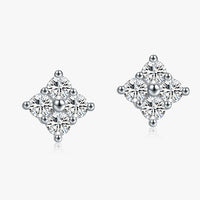 D Color Moissanite Sterling Silver Stud Earrings