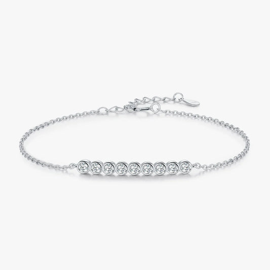 D Color Moissanite Chain Link Bracelet