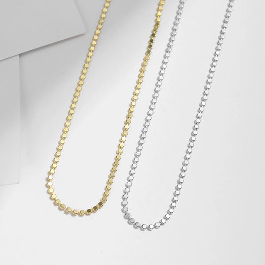 Dainty Small Beads Choker Necklace in Sterling Silver