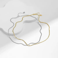 Dainty Small Beads Choker Necklace in Sterling Silver