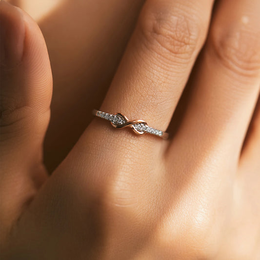 Rose Gold Plated Sterling Silver Love Infinite Ring
