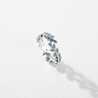 Sterling Silver Luck Leaf Adjustable Turquoise Ring