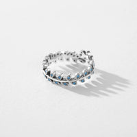Sterling Silver Luck Leaf Adjustable Turquoise Ring