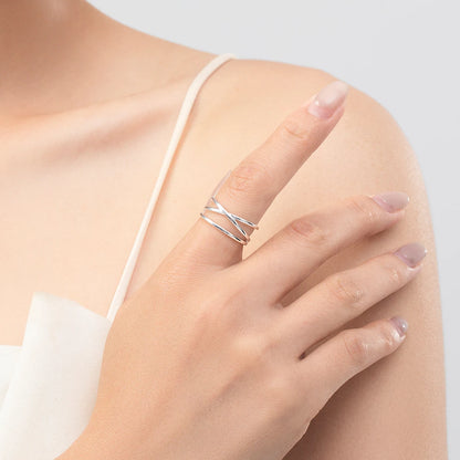 Sterling Silver Minimalist Lines Stackable Ring