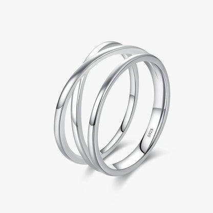 Sterling Silver Minimalist Lines Stackable Ring