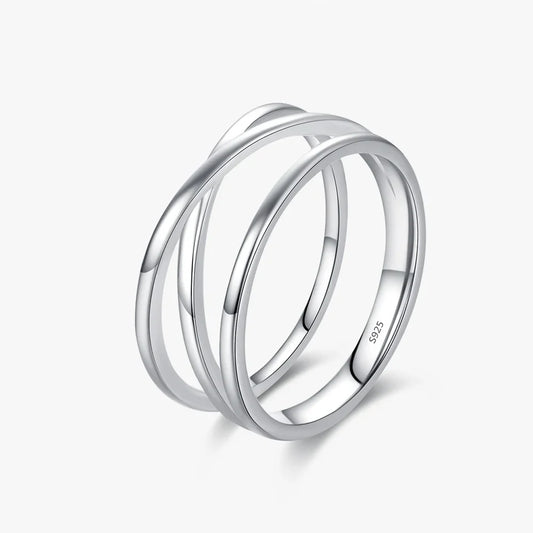 Sterling Silver Minimalist Lines Stackable Ring