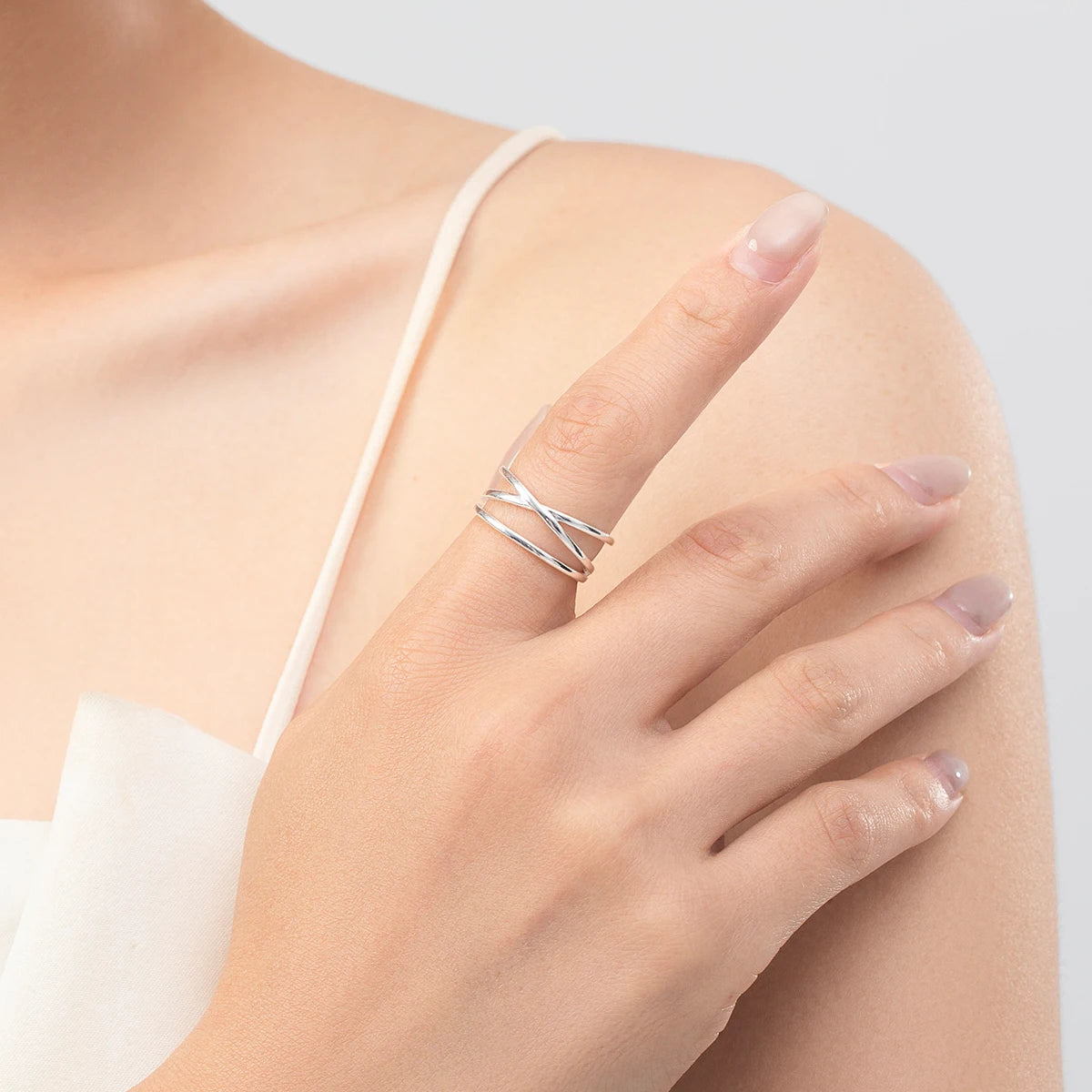 Sterling Silver Minimalist Lines Stackable Ring