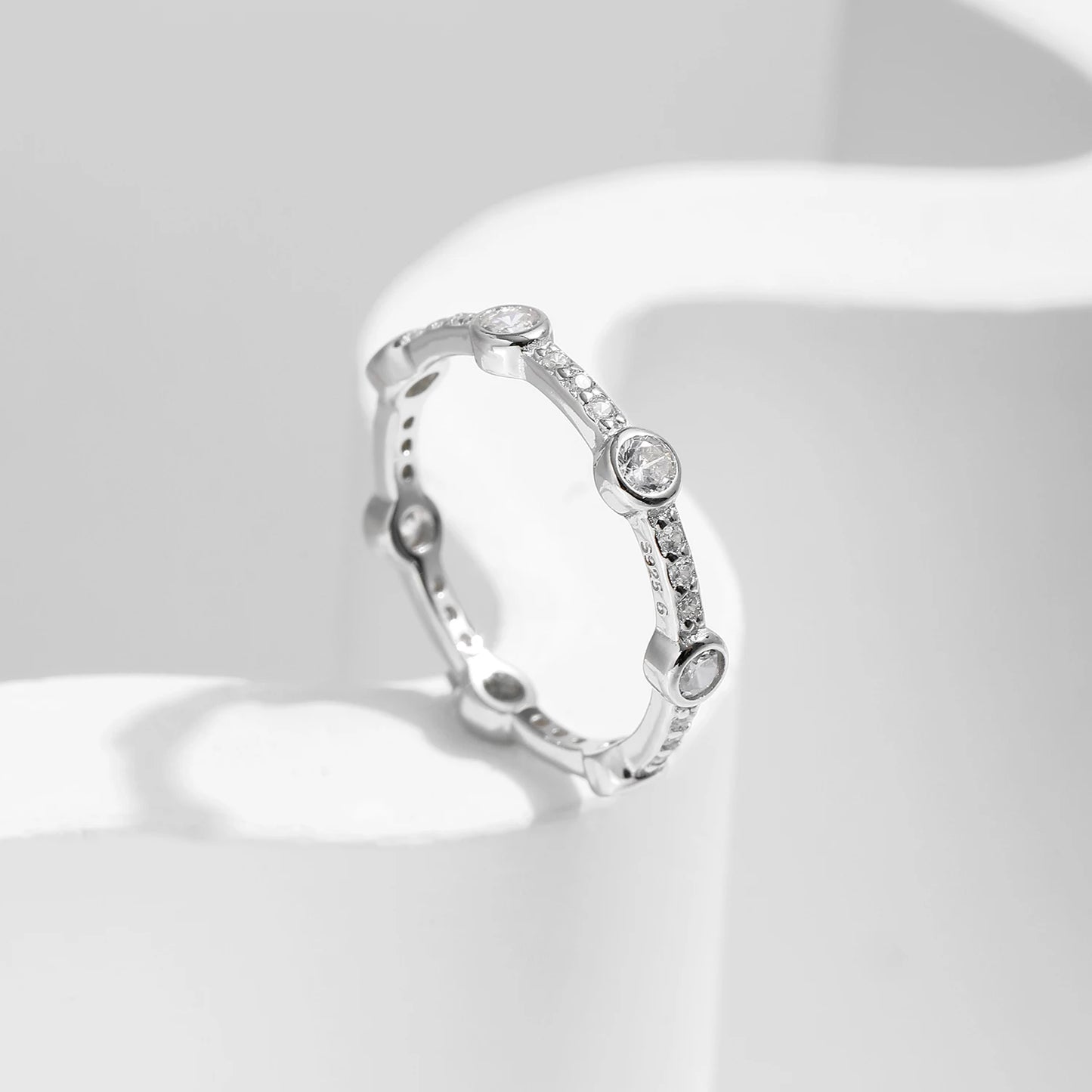 Cubic Zirconia Eternity Ring in Sterling Silver