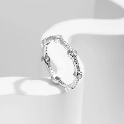 Cubic Zirconia Eternity Ring in Sterling Silver