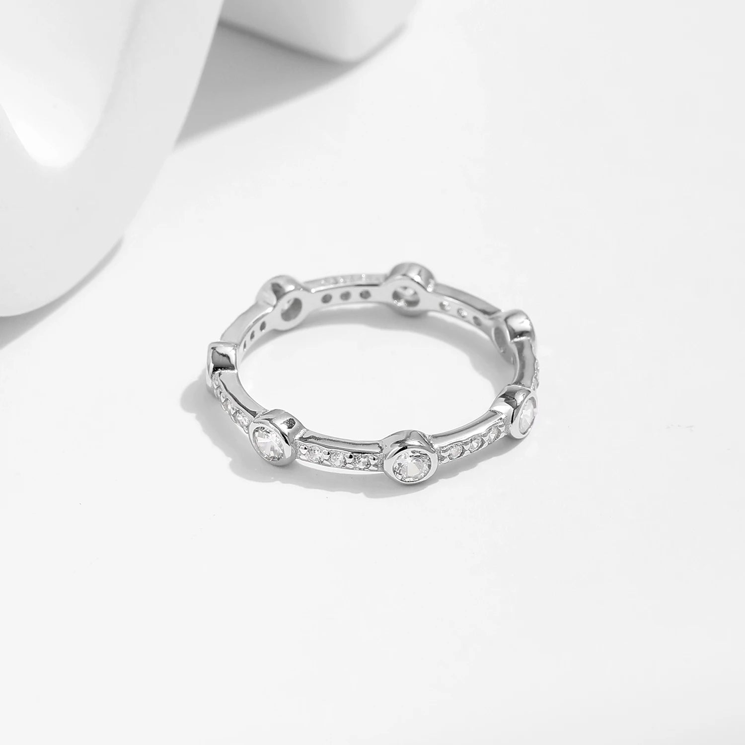 Cubic Zirconia Eternity Ring in Sterling Silver