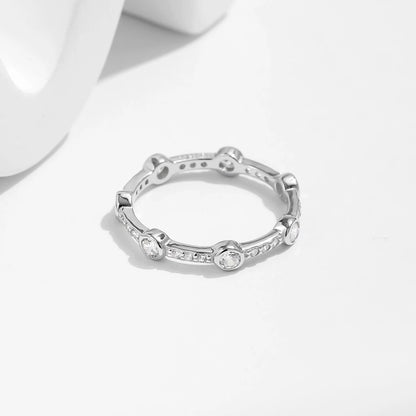 Cubic Zirconia Eternity Ring in Sterling Silver