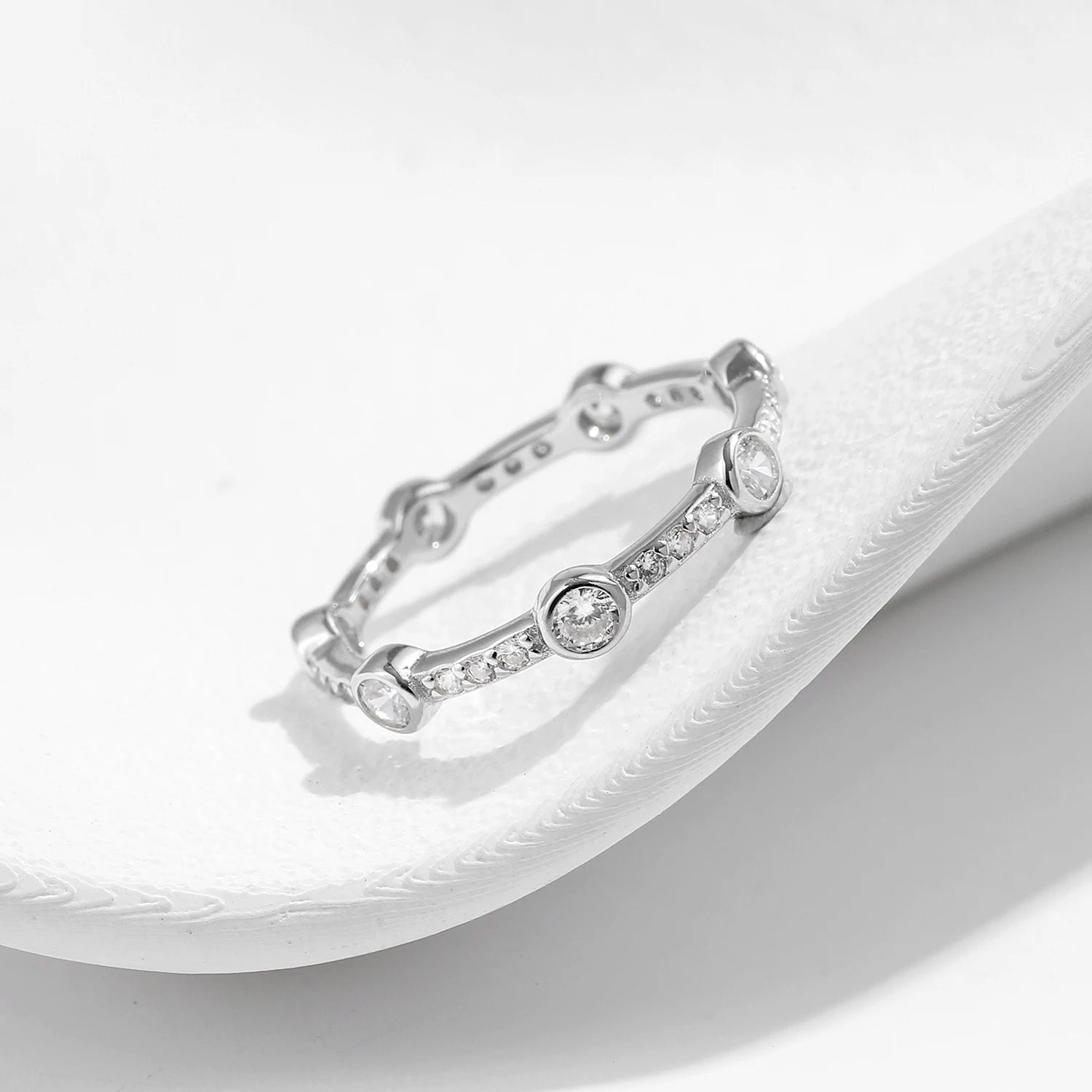 Cubic Zirconia Eternity Ring in Sterling Silver